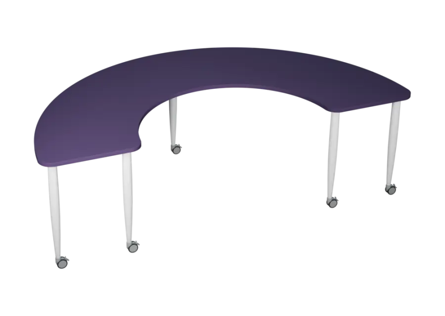 PLAYFORM 227 K modulární hravé stoly, mobilní, výška 750 mm, kovová podnož bílá, deska 25 mm, fialko